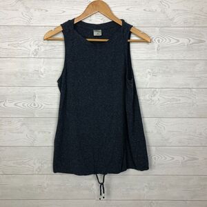 Soma Women's Scoop Neck Tank Top Drawstring Waist Solid Blue Shirt Size Medium